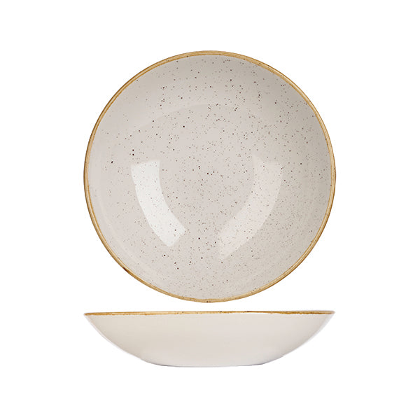 Bowl - 182mm, Barley White, Stonecast from Churchill. made out of Porcelain and sold in boxes of 6. Hospitality quality at wholesale price with The Flying Fork! 
