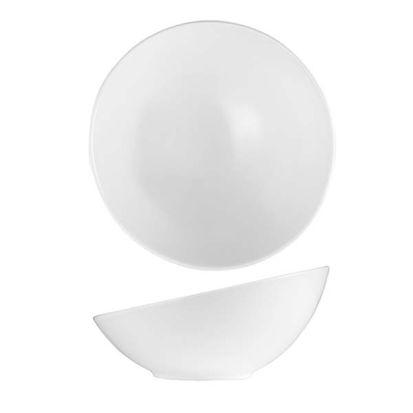 Bowl - Slanted, 215 x 98mm from Art de Cuisine. Slanted, made out of Porcelain and sold in boxes of 6. Hospitality quality at wholesale price with The Flying Fork! 