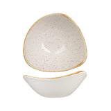 Triangular Bowl - 153mm, Barley White, Stonecast from Churchill. made out of Porcelain and sold in boxes of 6. Hospitality quality at wholesale price with The Flying Fork! 