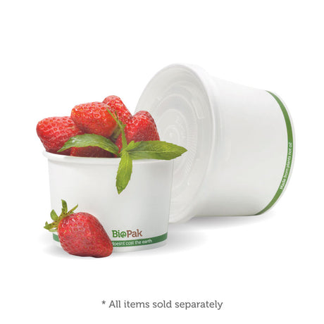 250ml (8oz) bowl - White with Green stripe - Carton of 1,000 units