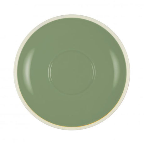 Saucer To Suit BW0245-24 - 140mm, Sage-White from Brew. made out of Stoneware and sold in boxes of 6. Hospitality quality at wholesale price with The Flying Fork! 