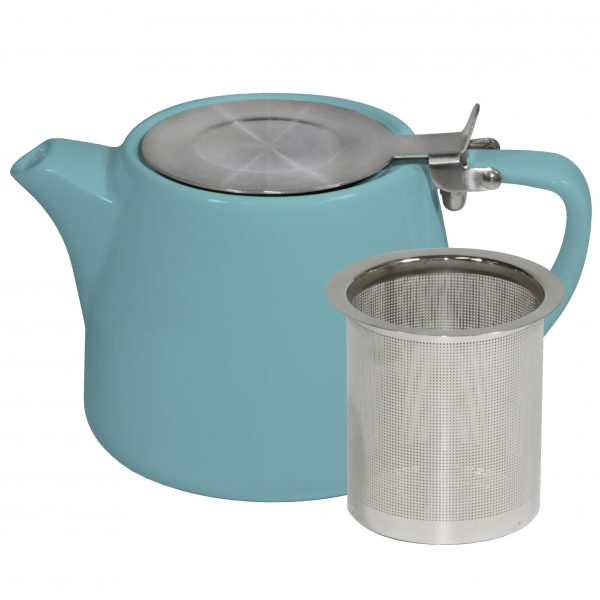 Stackable Teapot - with S-S Infuser-Lid, 500ml, Maya Blue from Brew. made out of Stoneware and sold in boxes of 2. Hospitality quality at wholesale price with The Flying Fork! 