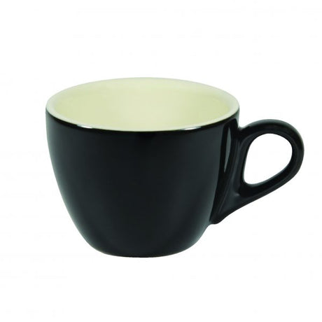Large Flat Cup - 220ml, Onyx-White from Brew. made out of Stoneware and sold in boxes of 6. Hospitality quality at wholesale price with The Flying Fork! 