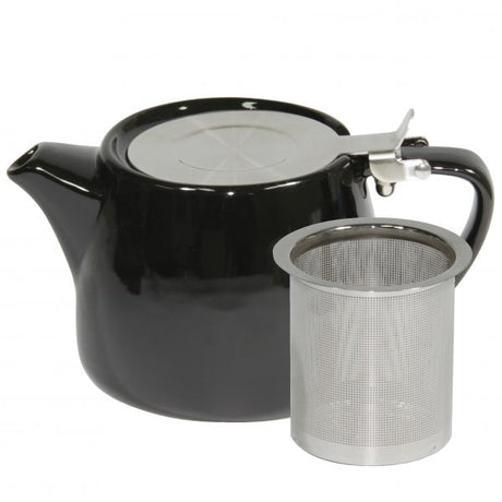 Stackable Teapot - with S-S Infuser-Lid, 500ml, Onyx from Brew. made out of Stoneware and sold in boxes of 2. Hospitality quality at wholesale price with The Flying Fork! 