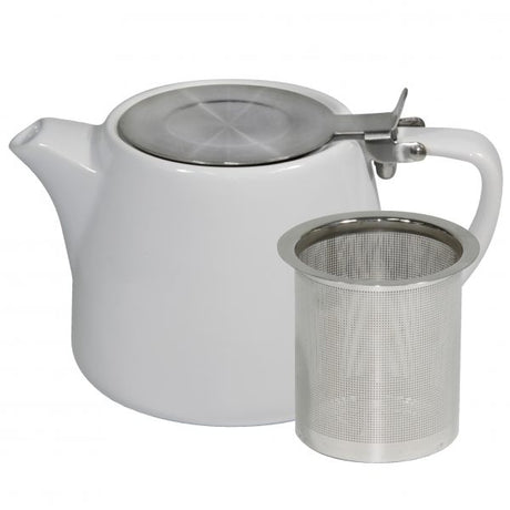 Stackable Teapot - with S-S Infuser-Lid, 500ml, White from Brew. made out of Stoneware and sold in boxes of 2. Hospitality quality at wholesale price with The Flying Fork! 