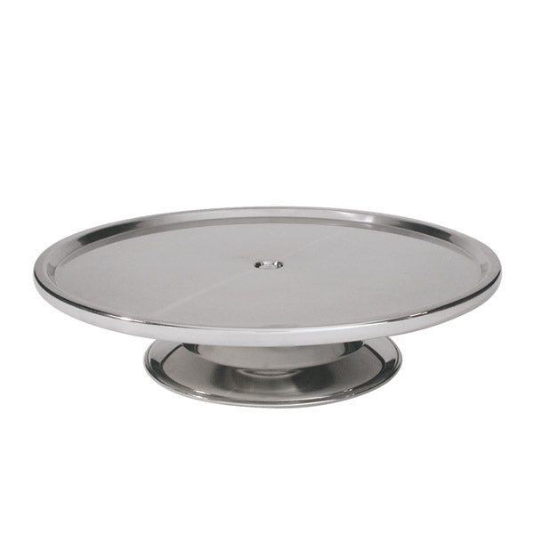 Cake Stand - S-S, Low, 330 x 70mm from TheFlyingFork. Sold in boxes of 1. Hospitality quality at wholesale price with The Flying Fork! 