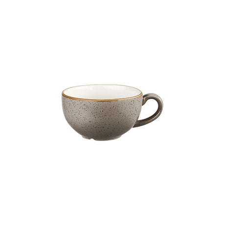 Cappuccino - 227mL, Peppercorn Grey, Stonecast from Churchill. made out of Porcelain and sold in boxes of 6. Hospitality quality at wholesale price with The Flying Fork! 