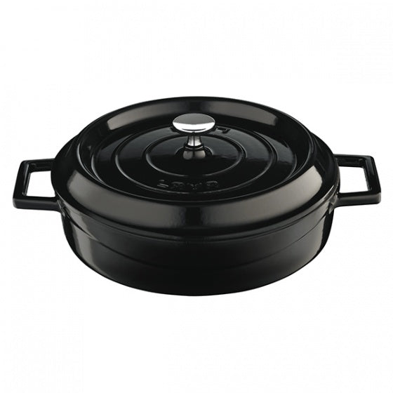 Casserole - Low, Black, 280mm from Lava. Sold in boxes of 1. Hospitality quality at wholesale price with The Flying Fork! 