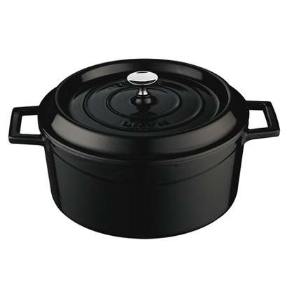 Casserole - Round, Black, 200mm from Lava. Sold in boxes of 1. Hospitality quality at wholesale price with The Flying Fork! 
