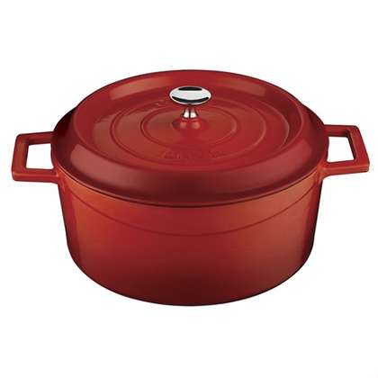 Casserole - Round, Red, 200mm from Lava. Sold in boxes of 1. Hospitality quality at wholesale price with The Flying Fork! 
