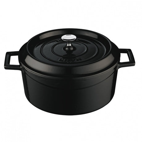 Casserole - Round, Black, 280mm from Lava. Sold in boxes of 1. Hospitality quality at wholesale price with The Flying Fork! 