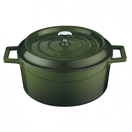 Casserole - Round, Green, 280mm from Lava. Sold in boxes of 1. Hospitality quality at wholesale price with The Flying Fork! 