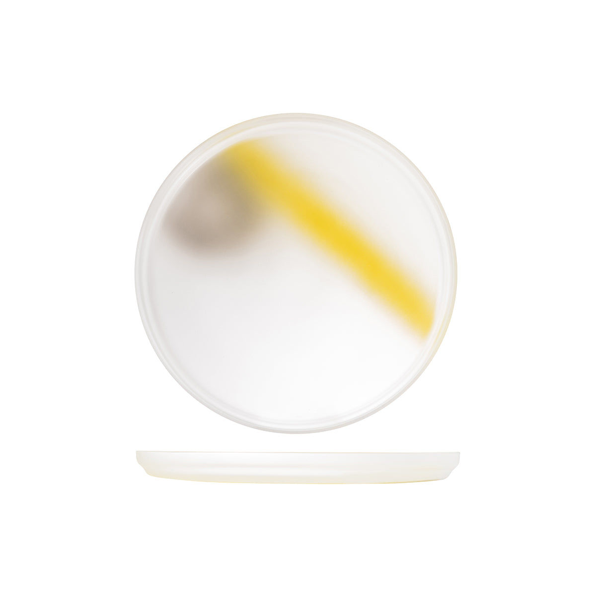 Glass Plate - 280mm, Yellow-Grey, Pigmento from Nude. made out of Glass and sold in boxes of 6. Hospitality quality at wholesale price with The Flying Fork! 