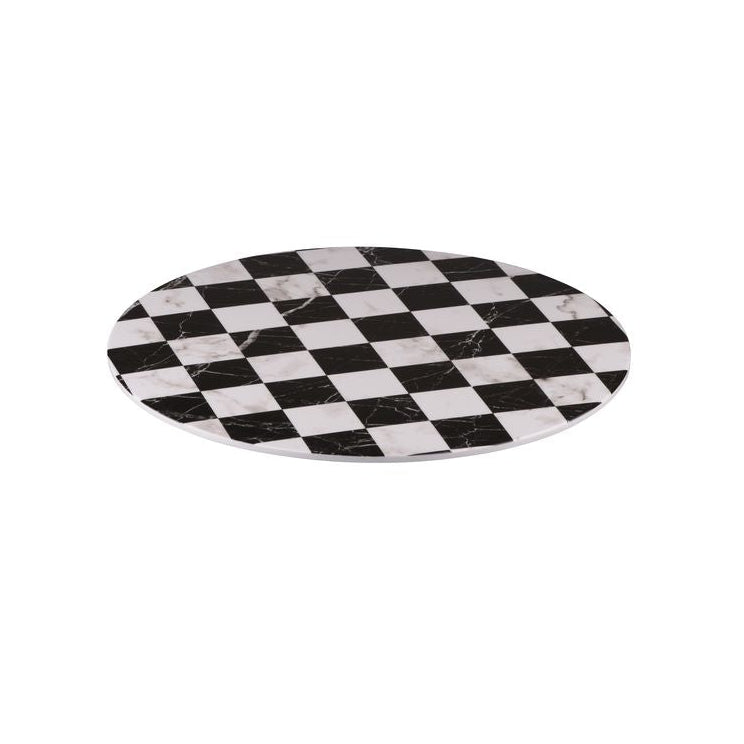 Flat Round Platter, 330mm, Melamine - Checkered from Ryner Melamine