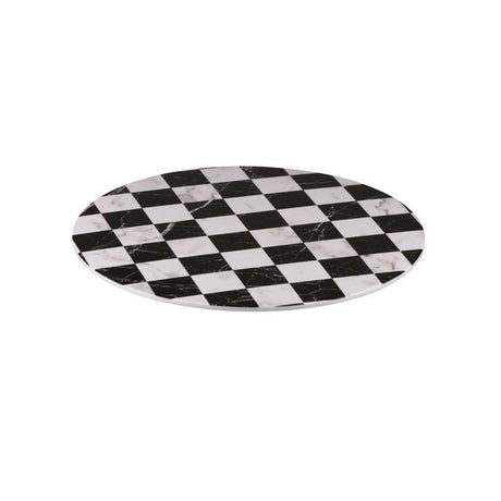 Flat Round Platter, 330mm, Melamine - Checkered from Ryner Melamine