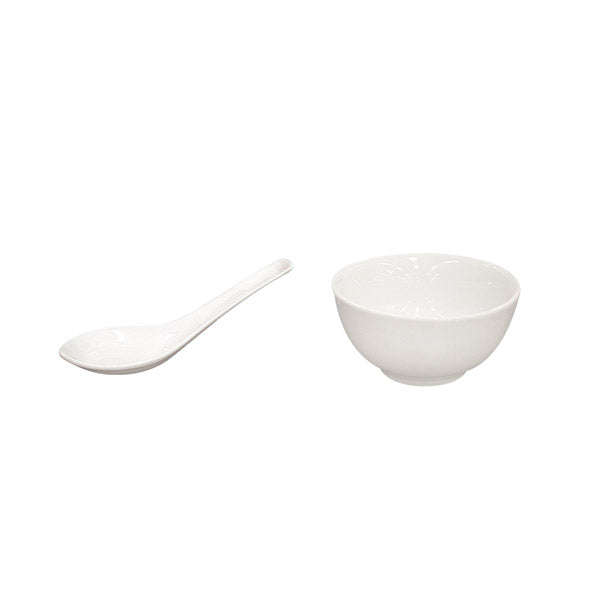 Chinese Spoon - 130mm from Basics. made out of Porcelain and sold in boxes of 12. Hospitality quality at wholesale price with The Flying Fork! 