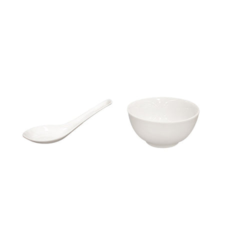 Chinese Spoon - 130mm from Basics. made out of Porcelain and sold in boxes of 12. Hospitality quality at wholesale price with The Flying Fork! 