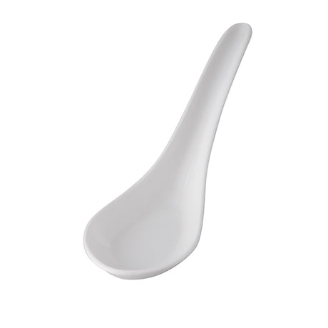 Chinese Spoon - White, 150mm from Ryner Melamine. Sold in boxes of 48. Hospitality quality at wholesale price with The Flying Fork! 