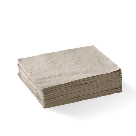 Compostable napkins - 2 ply, FSC certified (Pack of 100) from BioPak. Compostable, made out of Sugarcane Pulp and sold in boxes of 1. Hospitality quality at wholesale price with The Flying Fork! 