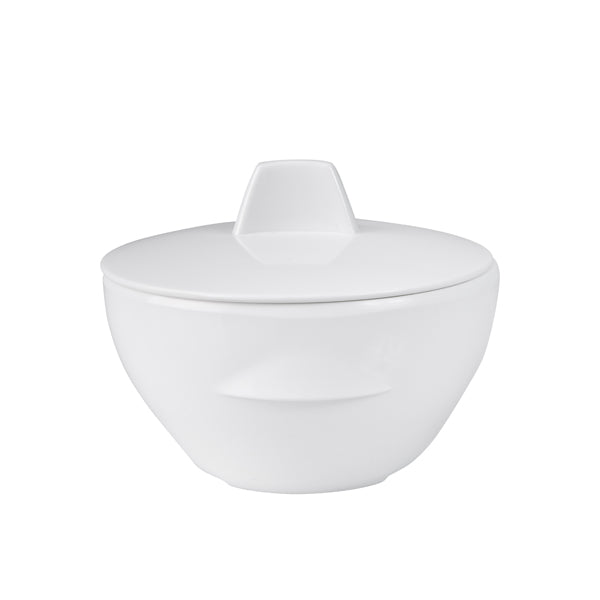 Covered Bowl - Stackable, White, 100mm from Ryner Melamine. Sold in boxes of 12. Hospitality quality at wholesale price with The Flying Fork! 
