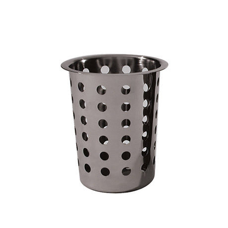 stainless steel cutlery holder on white background