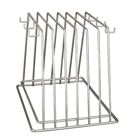 Cutting Board Rack - 6 slots with hooks from Trenton. Sold in boxes of 1. Hospitality quality at wholesale price with The Flying Fork! 