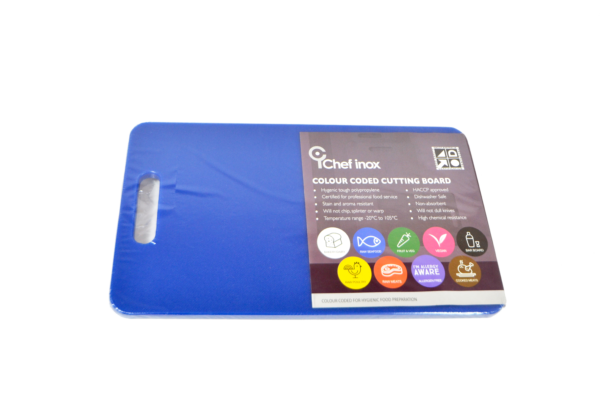 Polypropylene Cutting Board - 530x325x20mm, Blue from Chef Inox. made out of Polypropylene and sold in boxes of 5. Hospitality quality at wholesale price with The Flying Fork! 