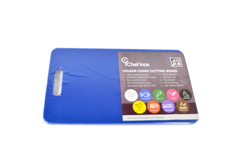 Polypropylene Cutting Board - 530x325x20mm, Blue from Chef Inox. made out of Polypropylene and sold in boxes of 5. Hospitality quality at wholesale price with The Flying Fork! 