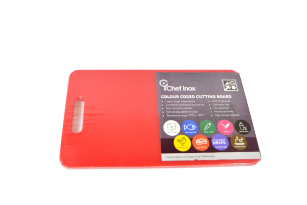 Polypropylene Cutting Board - 530x325x20mm, Red from Chef Inox. made out of Polypropylene and sold in boxes of 5. Hospitality quality at wholesale price with The Flying Fork! 