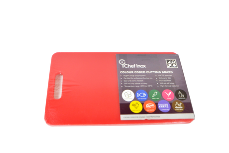 Polypropylene Cutting Board - 530x325x20mm, Red from Chef Inox. made out of Polypropylene and sold in boxes of 5. Hospitality quality at wholesale price with The Flying Fork! 