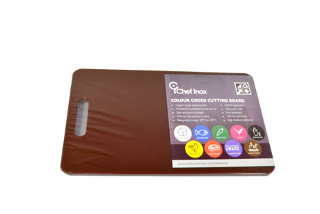 Polypropylene Cutting Board With Handle - 230x380x12mm, Brown from Chef Inox. made out of Polypropylene and sold in boxes of 6. Hospitality quality at wholesale price with The Flying Fork! 