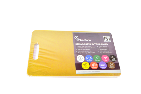 Polypropylene Cutting Board - 530x325x20mm, Yellow from Chef Inox. made out of Polypropylene and sold in boxes of 5. Hospitality quality at wholesale price with The Flying Fork! 