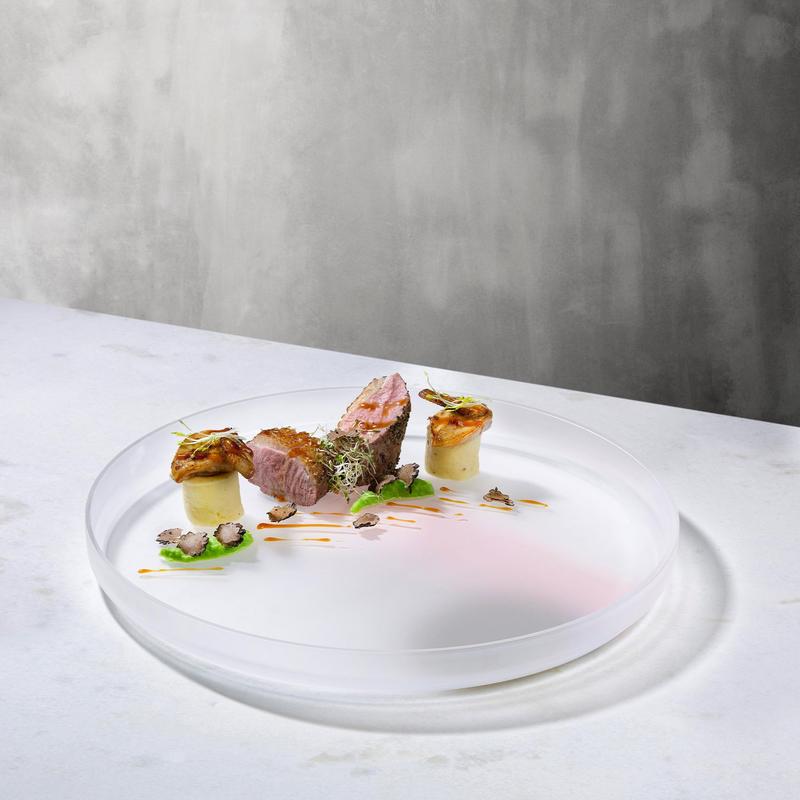 Glass Plate - 350mm, Pink-Grey, Pigmento: Pack of 1