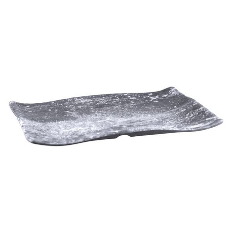 Extra-Large Rectangular Weathered Pewter Platter, 400x280mm from Cheforward. Sold in boxes of 5. Hospitality quality at wholesale price with The Flying Fork! 