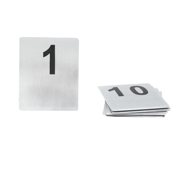 Flat Table Numbers - S-S, Set 1 - 10 from TheFlyingFork. Sold in boxes of 1. Hospitality quality at wholesale price with The Flying Fork! 