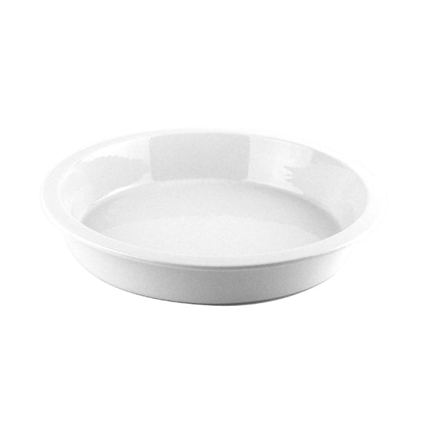 Food Pan - Round, White 380mm from Ryner Tableware. made out of Porcelain and sold in boxes of 1. Hospitality quality at wholesale price with The Flying Fork! 