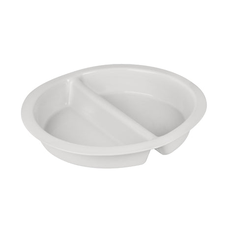 Food Pan - Round, White, 1 Divider, 380mm from Ryner Tableware. made out of Porcelain and sold in boxes of 1. Hospitality quality at wholesale price with The Flying Fork! 