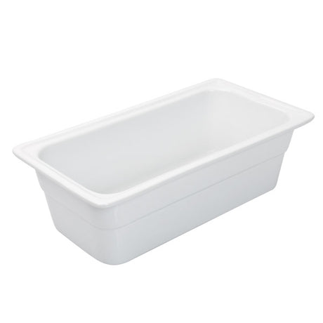 Food Pan - White, 1-3 Size 100mm from Ryner Tableware. made out of Porcelain and sold in boxes of 2. Hospitality quality at wholesale price with The Flying Fork! 