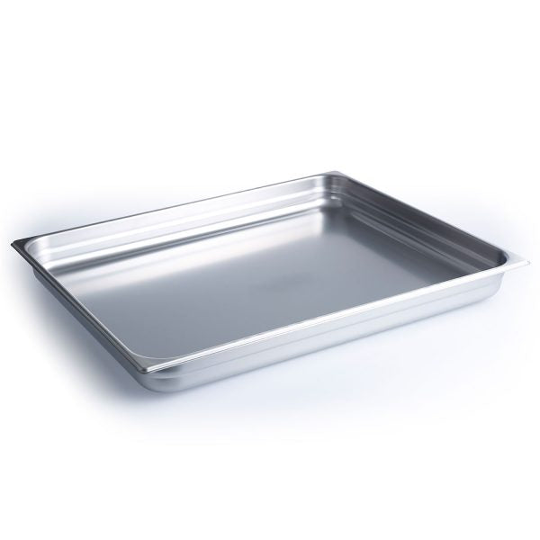 Gastronorm Pan - size 2-1, 65mm, 18000ml from Chef Inox. made out of Stainless Steel and sold in boxes of 5. Hospitality quality at wholesale price with The Flying Fork! 