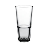 A tall tapered stackable tumbler presented on a white background