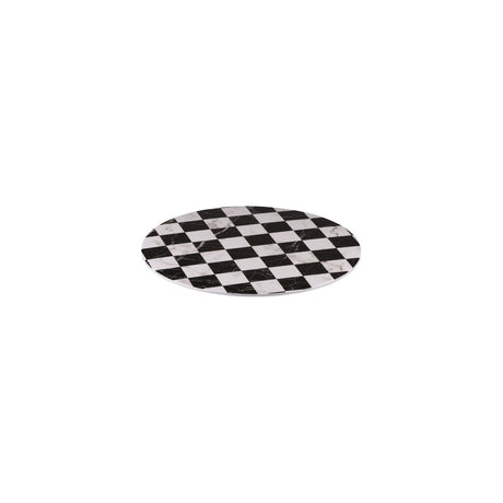 Flat Round Platter, 330mm, Melamine - Checkered from Ryner Melamine. Sold in boxes of 3. Hospitality quality at wholesale price with The Flying Fork! 
