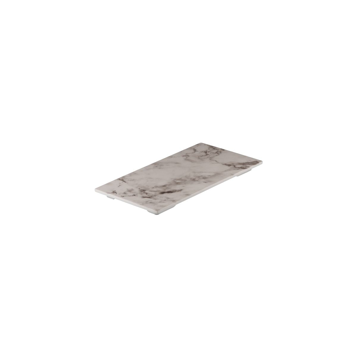 Flat Rectangular Platter, 325 x 176mm, Melamine - White Marble from Ryner Melamine. Sold in boxes of 3. Hospitality quality at wholesale price with The Flying Fork! 
