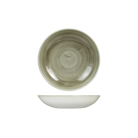 Bowl - Coupe, 182mm, Patina Green from Churchill. made out of Porcelain and sold in boxes of 12. Hospitality quality at wholesale price with The Flying Fork! 