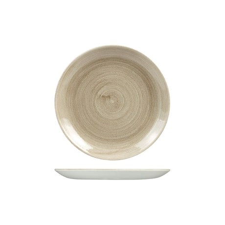 Round Plate - Coupe, 217mm, Patina Taupe from Churchill. Vitrified, made out of Porcelain and sold in boxes of 12. Hospitality quality at wholesale price with The Flying Fork! 