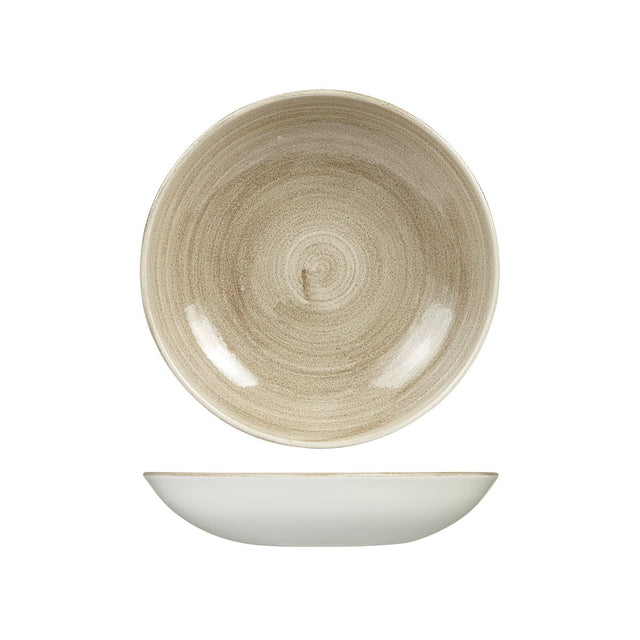 Bowl - Coupe, 248mm, Patina Taupe from Churchill. Textured, made out of Porcelain and sold in boxes of 12. Hospitality quality at wholesale price with The Flying Fork! 