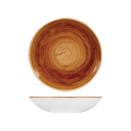 Bowl - Coupe, 248mm, Patina Copper from Churchill. Textured, made out of Porcelain and sold in boxes of 12. Hospitality quality at wholesale price with The Flying Fork! 