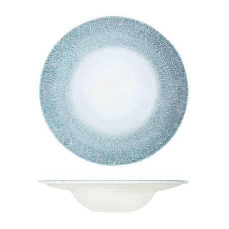 Plate Wide Rim Bowl 277mm - Raku Topaz Blue from Churchill. made out of Porcelain and sold in boxes of 6. Hospitality quality at wholesale price with The Flying Fork! 
