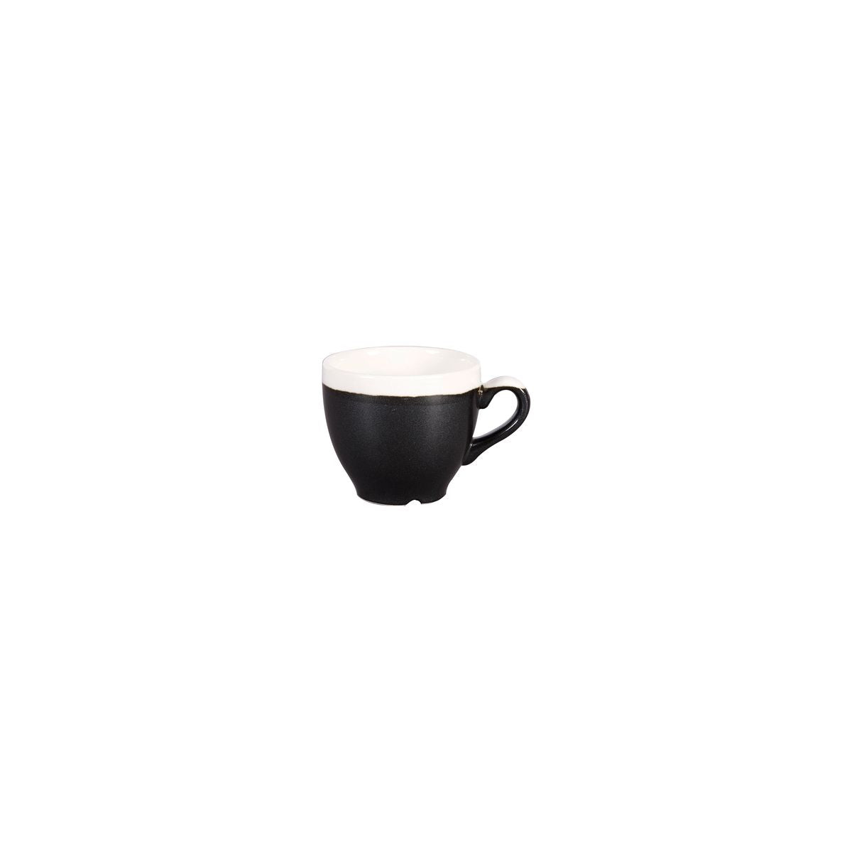 Espresso Cup - 100ml, Monochrome Black from Churchill. made out of Porcelain and sold in boxes of 12. Hospitality quality at wholesale price with The Flying Fork! 