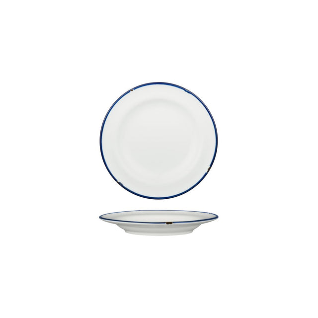 Round Plate 170mm - Tintin White & Navy from Luzerne. made out of Ceramic and sold in boxes of 12. Hospitality quality at wholesale price with The Flying Fork! 