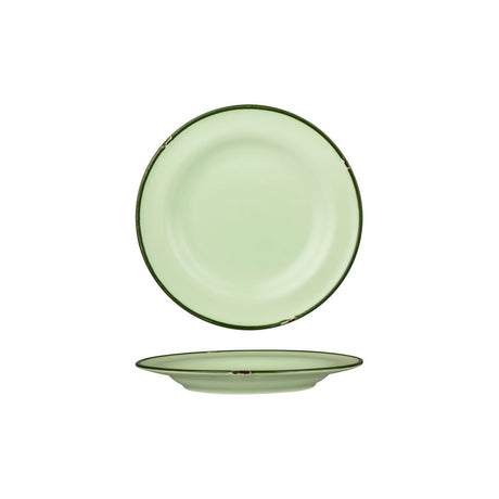 Round Plate - 210mm, Tintin Green & Green from Luzerne. made out of Ceramic and sold in boxes of 12. Hospitality quality at wholesale price with The Flying Fork! 